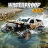 1:10 Amphibious Remote Control Car, 2.4 GHz Waterproof Monster Truck Toys RC Cars, 4WD All Terrain Off-Road Pickup RC Trucks , 2 Batteries 60Mins Play, Kids Toy Gift for Adults Kids Boys Girls view 2