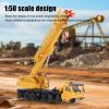 Luocute 1:50 Movable Crane Truck, Alloy Diecast Model Kids Construction Vehicles for Boys with Fun Operating Experience and Immersive Engineering Site Observing view 3