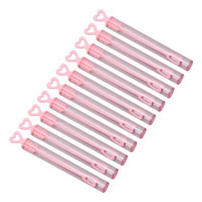 Keenso Pink Heart Shaped Bladder Rods for Wedding Celebration 10PCs Portable Bubble Sticks for Outdoor Activities