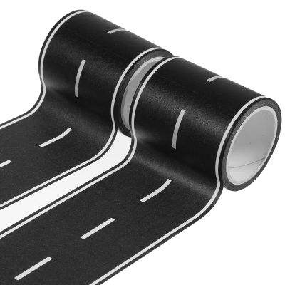 Ouligay 2PCS Road Tape for Toy Cars, Road Tape for Kids, Race Track Tape, Black Roadway, Easy Stick & Tear, No Residue, Perfect for Kids' Racing Parties