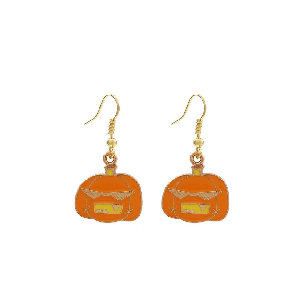 4 * 2.1cm Halloween Pumpkin Party Simple Earrings,orange,4 * 2.1cm