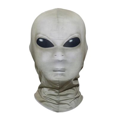 Funny Halloween Mask Hilarious 3D Full-Face Alien Mask with Mesh Eyes and Nose Cover for All (White)