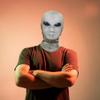 Funny Halloween Mask Hilarious 3D Full-Face Alien Mask with Mesh Eyes and Nose Cover for All (White) view 3