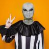 Funny Halloween Mask Hilarious 3D Full-Face Alien Mask with Mesh Eyes and Nose Cover for All (White) view 4