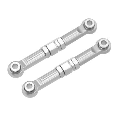 Compatible with MJX H16 16207 16208 16209 16210 1/16 RC Car Upgrade Parts Aluminum Alloy Front Steering Rod Links Tie 14210 14209 RC Car Accessories(Silver)
