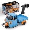 1/10 Scale RC Three-Wheeler Truck, 2.4G Full-Proportional RC Car Tricycle with Realistic Reverse Sound, Synchronized Lights and Adjustable Gears, Blue (RTR Version) view 1