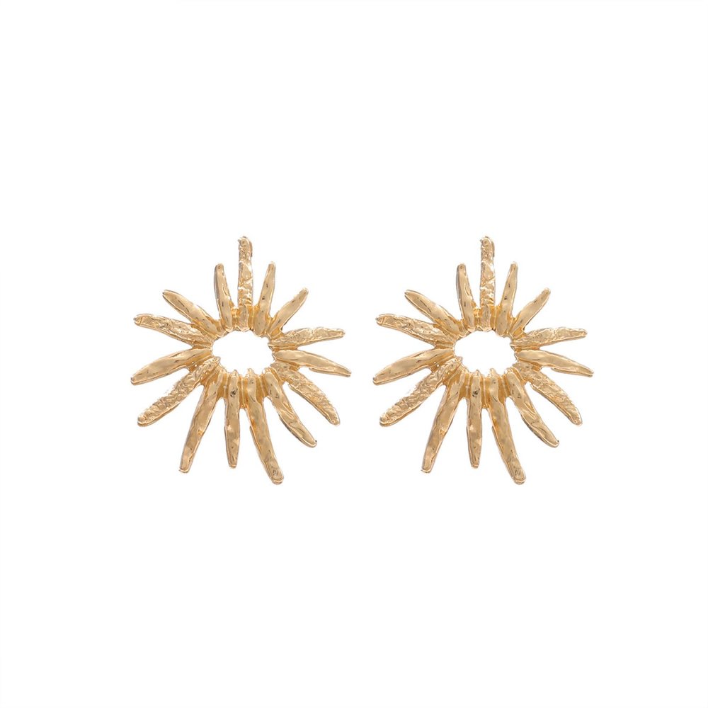 5.2 * 4.6cm Bohemian Alloy Hollow Flower Retro Earrings For Women,golden,5.2 * 4.6cm