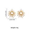 5.2 * 4.6cm Bohemian Alloy Hollow Flower Retro Earrings For Women,golden,5.2 * 4.6cm view 4