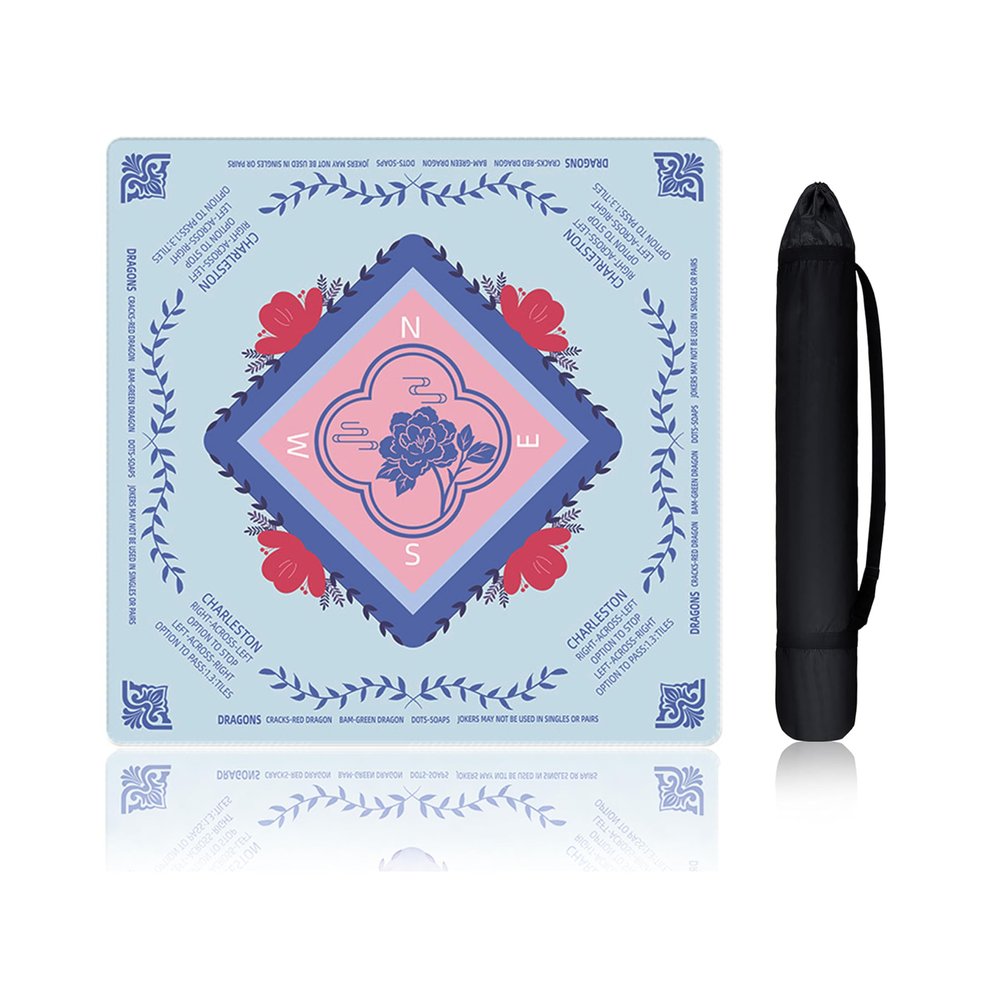 2025 New Mahjong Mat-31.5 "x31.5 Rubber Anti Slip and Noise reducing Game Mat with Storage Bag, Suitable for Mahjong, Poker, Chess, and DominosGreen
