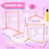 26 Pcs Wood Doll Garment Rack with Wooden Clothes Hanger Mini Wooden Girl Doll Clothes Hanger Organizer Storage Shelf for 18 Inch Girl Doll Clothes Baby Dollhouse (Color Set 2) view 2