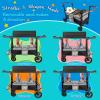Wagon Stroller for 2 Kids, All-Terrain Stroller Wagon with Extra Long Extender, Aluminum Foldable Baby Wagon with Convertible Seats, Removable Canopy, Snack Tray, Adjustable Push/Pull Handle view 2