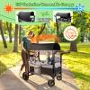 Wagon Stroller for 2 Kids, All-Terrain Stroller Wagon with Extra Long Extender, Aluminum Foldable Baby Wagon with Convertible Seats, Removable Canopy, Snack Tray, Adjustable Push/Pull Handle view 4