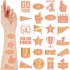 Landhoow 240 Pcs Gold Orange Team Spirit Tattoos Temporary Glitter Go Team Tattoos Football Temporary Stickers Party Costume Accessory for School Spirit Supplies view 1