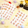 Landhoow 240 Pcs Gold Orange Team Spirit Tattoos Temporary Glitter Go Team Tattoos Football Temporary Stickers Party Costume Accessory for School Spirit Supplies view 3