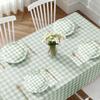 102 PCS Sage Green Gingham Party Supplies - Scalloped Plates, Napkins, Cups, Forks, Banner, Gingham Tablecloth for Baby Shower, Wedding, Birthday, Serves 25 view 4