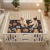 JUZIHAI Halloween Funny Pumpkins Stars Baby Play Mat for Floor 50'' x 50'', Soft Foldable Waterproof Crawling Playpen Mat with Non-Slip Bottom for Infants Toddlers Kids view 4