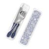Deep Sea Navy Paisley Portable And Lightweight Gourd Handle Knife Fork Spoon Three Piece Set view 4