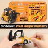 VWAHNANA 1/64 RC Forklift Toy, 3 in 1 Mini Forklift Remote Control & App Remote Control Forklift with Trailer & Fork & Hook, 10CH Alloy RC Construction Vehicles, Desktop Toy for Adults Kids Boys Gift view 4
