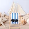 6.69 Inch Doll Accessories Set, Wooden Mini Folding Beach Chair Plastic Miniature Sunglasses for Doll Decorations Dollhouse Furniture(Blue) view 3