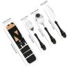 Afrocentric Mud Cloth Print Portable And Lightweight Gourd Handle Knife Fork Spoon Three Piece Set view 2
