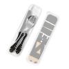 Afrocentric Mud Cloth Print Portable And Lightweight Gourd Handle Knife Fork Spoon Three Piece Set view 4
