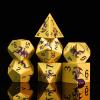 Ancient Bronze Dragon Metal DND Dice Set, HNCCESG 7PCS Solid Zinc Alloy Polyhedral Dice with Magnetic Gift Box for Fantasy RPG & Tabletop Games (Bronze Purple Dragon) view 1