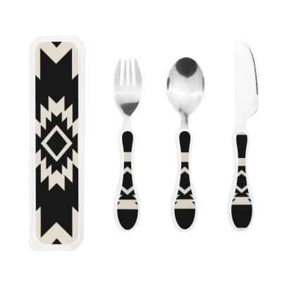 Southwest Pattern Portable And Lightweight Gourd Handle Knife Fork Spoon Three Piece Set