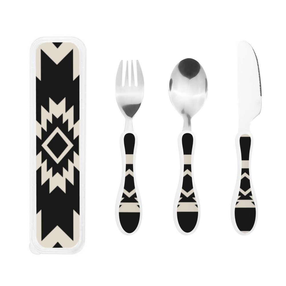 Southwest Pattern Portable And Lightweight Gourd Handle Knife Fork Spoon Three Piece Set