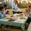 102 PCS Camp Bachelorette Decorations - Scalloped Gingham Plates, Napkins, Cups, Banner, Gingham Tablecloths for Baby Shower, Wedding, Birthday, Serves 25 view 4