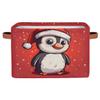 Aglebo Snowflake Hat Penguin Storage Basket Foldable Storage Bins Fabric Organizer Basket with Handles Rectangle Closet Basket for Shelves Laundry Nursery Bedroom Basket, 15 x 11 x 9.5 in 2 Pack view 2