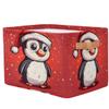 Aglebo Snowflake Hat Penguin Storage Basket Foldable Storage Bins Fabric Organizer Basket with Handles Rectangle Closet Basket for Shelves Laundry Nursery Bedroom Basket, 15 x 11 x 9.5 in 2 Pack view 3