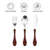 Antique Oriental Portable And Lightweight Gourd Handle Knife Fork Spoon Three Piece Set view 3