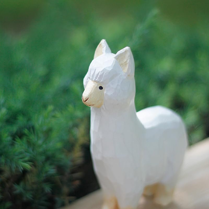 Alpaca Pure Handmade Natural Wood Carving Ornament