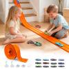 FALDAA Flexible Race Track for Kids 15ft with 12 Racecars, Slot Car Race Track Sets & Car Ramp Toy with 4 Suction Cups, Compatible with Hot Wheels for Ages 3+ view 1
