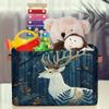Aglebo Night Deep Woods Deer Storage Basket Foldable Storage Bins Fabric Organizer Basket with Handles Rectangle Closet Basket for Shelves Laundry Nursery Bedroom Basket, 15 x 11 x 9.5 in 1 Pack view 4