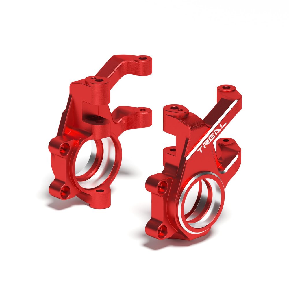 TREAL 7075 Aluminum Front Steering Knuckles for Traxxas FUNCO 8S VXL 1:6 Sand Car(Red)