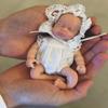 Abenduot 6inch Mini Palm Size Soft Full Body Silicone Reobrn Baby Doll Realistic Silicone Miniature Anatomically Correct Girl Doll - White view 4