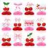 12 Pieces Cherry Birthday Party Decorations She's the Cherry on Top Happy Birthday Decorations Centerpieces Party Supplies Table Decorations for Baby Shower Wedding Bridal Shower Girls view 1