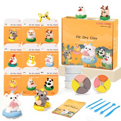 Air Dry Clay Kit for Kids, Modeling Clay, 9 Animals Model Magic Clay with Sculpting Tools and Tutorials, Ultra Light Soft Clay Set, Arts Crafts Toy Gift, Christmas Birthday Party Favors for Boys Girls