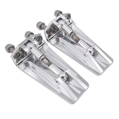 1Pair RC Boat Trim Tab Metal CNC Trim Flaps 60mmx30mm for RC Speed Boat Racing Oval Vee TRAXXAS Spartan SR DIY Upgrade Parts (Silver)