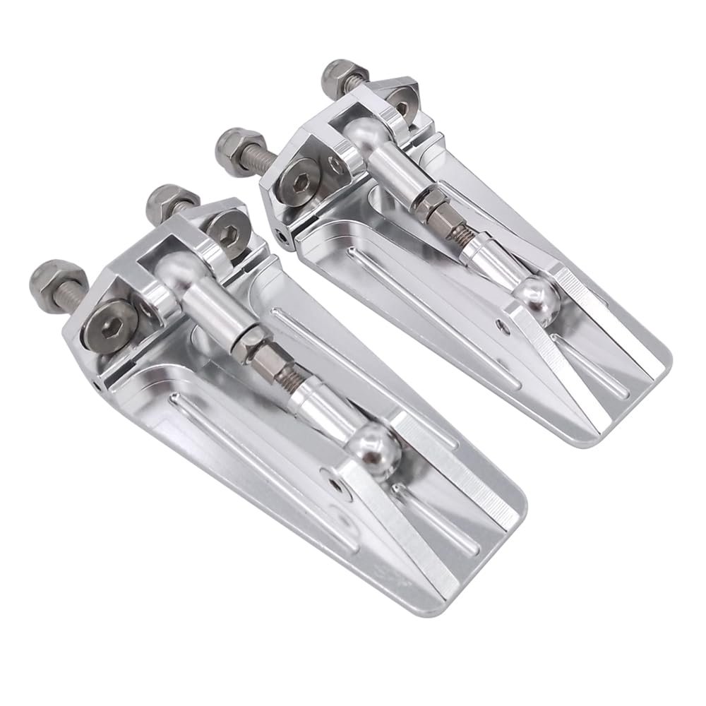 1Pair RC Boat Trim Tab Metal CNC Trim Flaps 60mmx30mm for RC Speed Boat Racing Oval Vee TRAXXAS Spartan SR DIY Upgrade Parts (Silver)