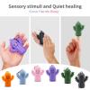 2 PCS Little Ouchies Pain FidgetSilicone Cactus Stim Tools for Adults, Sensory Pain Stim Fidget Toy, Spiky Grippy Stim Keychain, Anxiety Relief Items Fidget, Fun Gift for Friends and Family (Green) view 4