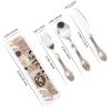 Brown Coffee Maker Beans Theme Portable And Lightweight Gourd Handle Knife Fork Spoon Three Piece Set view 2
