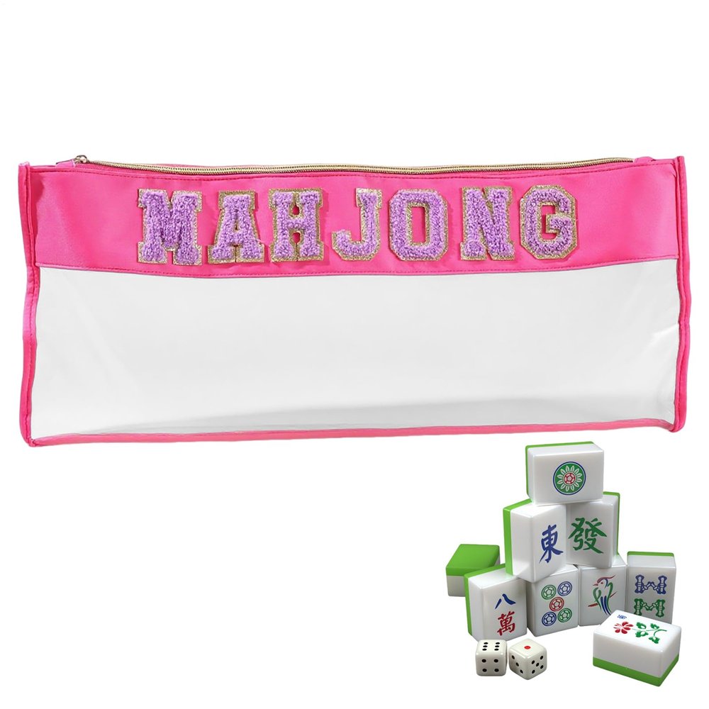 Mahjong Tile Bag - Zippered Storage Case, Portable Lightweight Design, Organizer Pouch | Business, Studio, Home, Travel, Adults, Teens, Gatherings, Camping, Picnic, Game Night Accessories