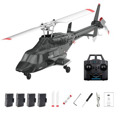Actualia RC ERA A61 Flyingwolf RC Helicopter Model, 1:52 Scale Single Rotor 4CH RC Helicopter with Optical Flow Positioning, One-Key Start, RTF Gyro Stabilized Aircraft for Adults Beginners