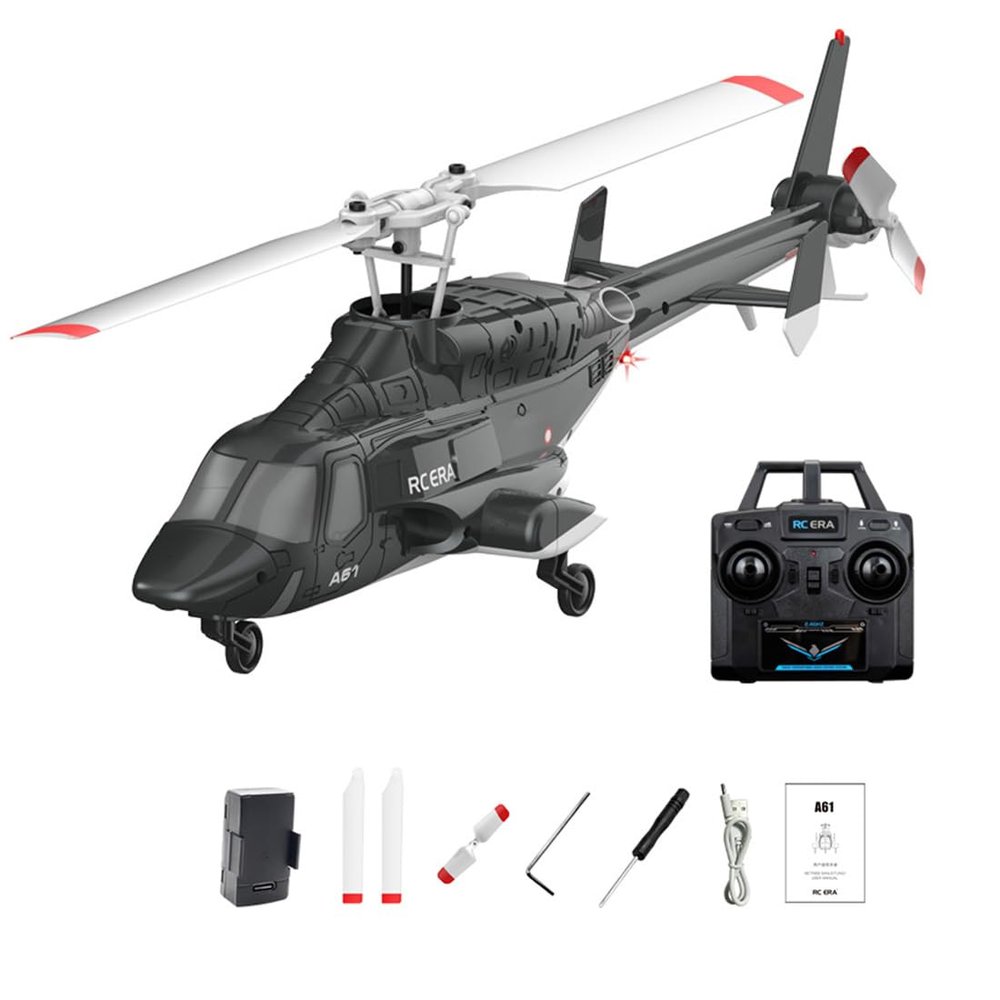 Actualia RC ERA A61 Flyingwolf RC Helicopter Model, 1:52 Scale Single Rotor 4CH RC Helicopter with Optical Flow Positioning, One-Key Start, RTF Gyro Stabilized Aircraft for Adults Beginners