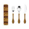 Afrocentric Mud Portable And Lightweight Gourd Handle Knife Fork Spoon Three Piece Set view 1