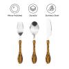 Afrocentric Mud Portable And Lightweight Gourd Handle Knife Fork Spoon Three Piece Set view 3