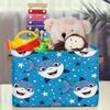 Aglebo Star Cartoon Shark Storage Basket Foldable Storage Bins Fabric Organizer Basket with Handles Rectangle Closet Basket for Shelves Laundry Nursery Bedroom Basket, 15 x 11 x 9.5 in 2 Pack view 4