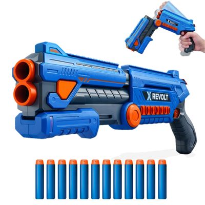 KOKEBUKA Double Barrel Style Foam Blaster - Realistic Break-Open Action Toy Shotgun with 12 Soft Darts - Manual Single-Shot Pump Action Toy Gun for Boys Ages 8-12, Outdoor Games, Birthday Gift